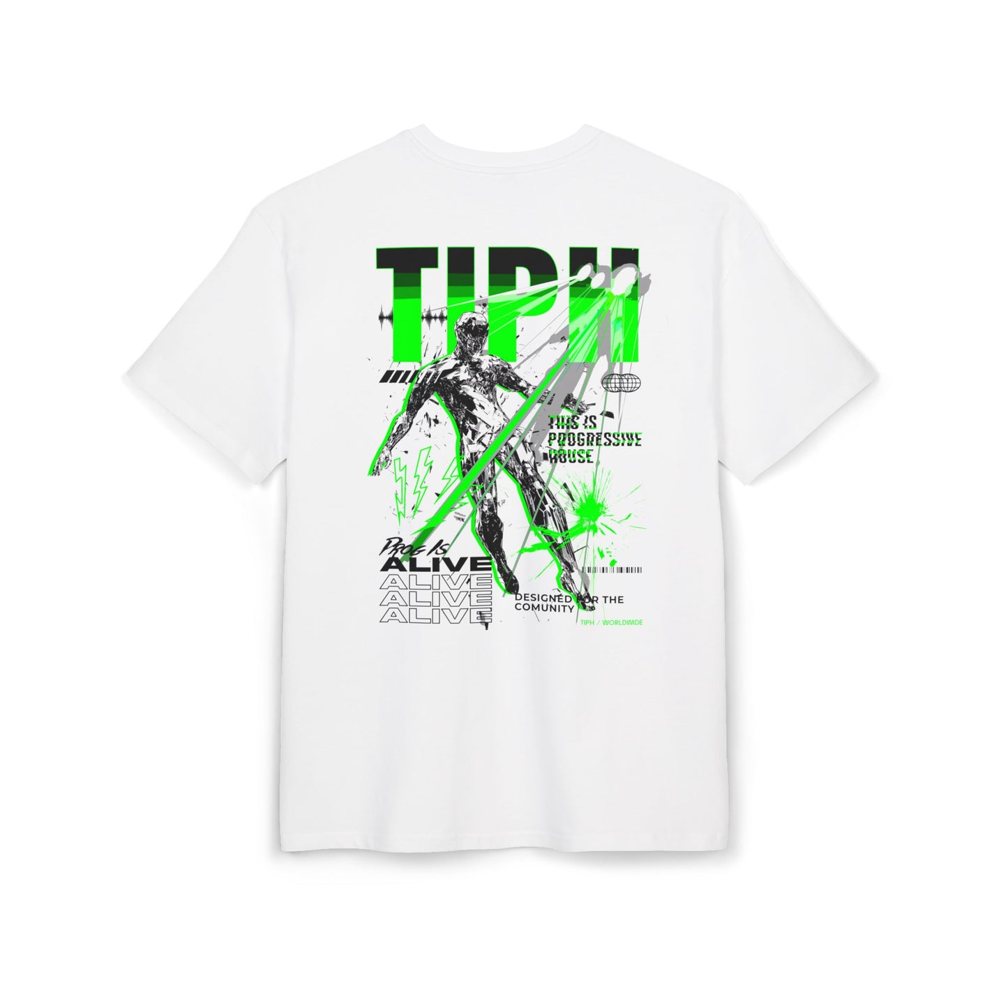 Progressive House Premium Relaxed Tee — Floating Man Backprint | TIPH