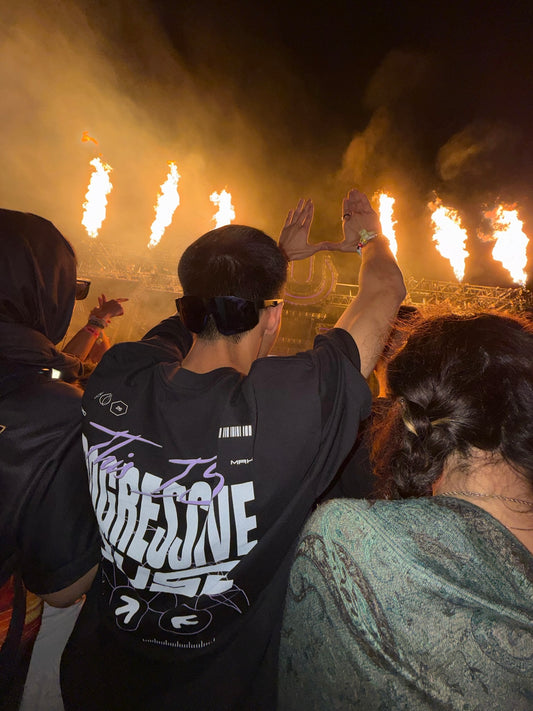 Progressive House Premium Relaxed T-Shirt — Classic Backprint Purple Black | TIPH