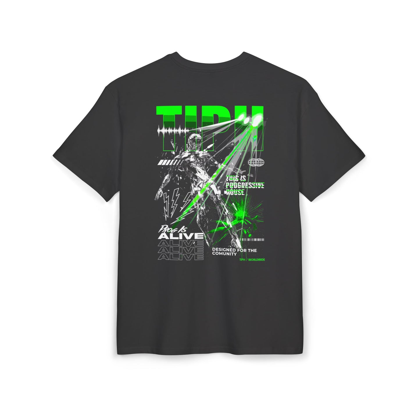 Progressive House Premium Relaxed Tee — Floating Man Backprint | TIPH