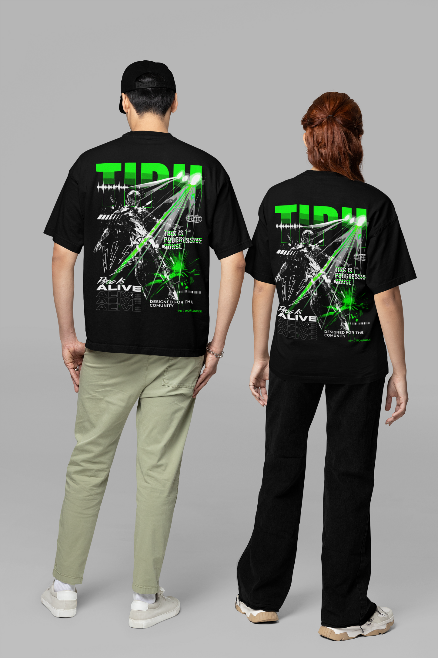 Progressive House Premium Relaxed Tee — Floating Man Backprint | TIPH
