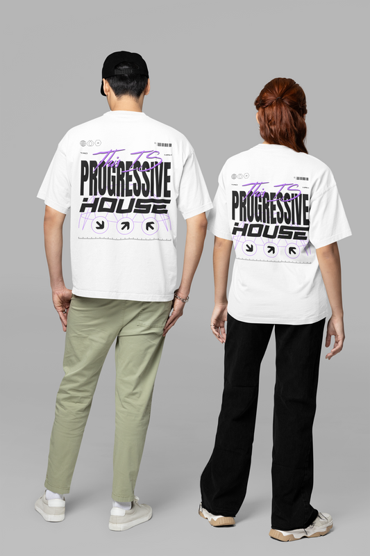 Progressive House Relaxed Fit - Classic Backprint Purple White | TIPH