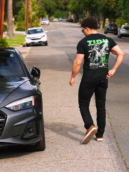 Progressive House Regular Fit T-Shirt – Floating Man Backprint Green | TIPH