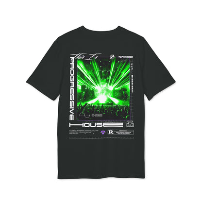 Progressive House Regular Fit T-Shirt — Lasers Backprint Green | TIPH